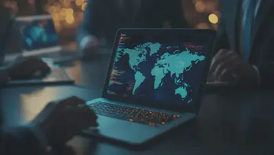 global connectivity - work on laptop